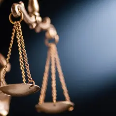 Złota waga sprawiedliwości, symbol równowagi. Może symbolizować opłatę od wniosku o uzasadnienie, gdy prawo waży argumenty.
